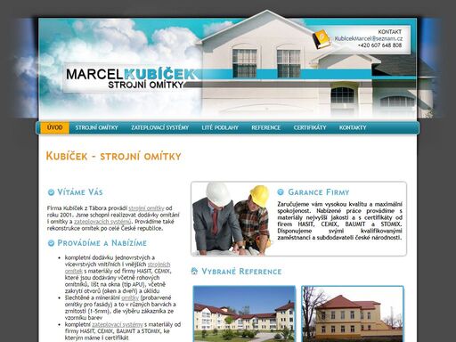 marcel kubíček, strojní omítky, omítání, omítky, vnitřní omítky, vnější omítky, lité podlahy, zateplovací systémy, zateplovaní, tábor firma marcel kubíček, tábor vám nabízí omítání strojní omítky a lité podlahy i zateplovací systémy včetně rekonstrukce omítek a také komplexní zajištění celé zakázky.