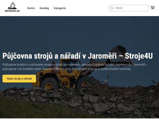 půjčovna strojů a nářadí v jaroměři – minibagry, vibrační desky, zahradní technika i vozíky. férové ceny a rychlé předání.