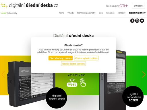 nabízíme digitální úřední desky pro města a obce s vlastním software pro automatické zobrazování úředních dokumentů.