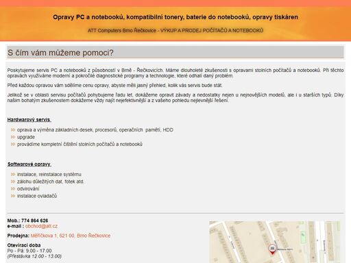 opravy pc a notebooků, kompatibilní tonery, baterie do notebooků, opravy tiskáren