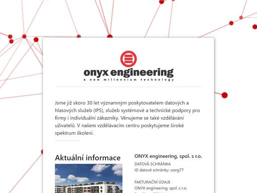 onyx engineering poskytuje služby v oblasti internetu, voip volání, školení a správy datových sítí