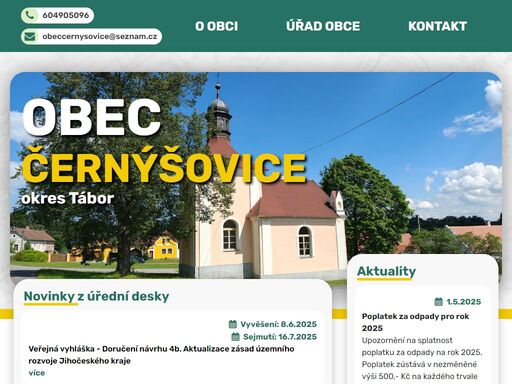 oficiální webové stránky obce černýšovice