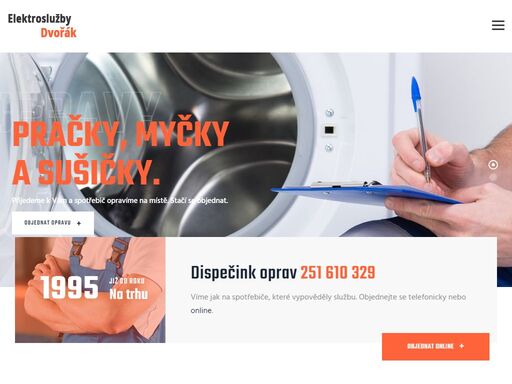 zajišťujeme opravy a servis. přijedeme opravit pračku, myčku, sušičku, elektrickou troubu i další domácí spotřebiče. objednejte se online.
