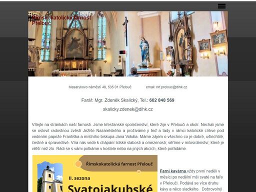 informace o římskokatolické farnosti přelouč