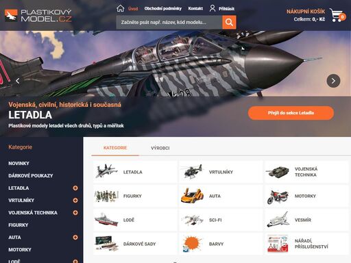 v našem e-shopu naleznete celou řadu plastikových modelů světových značek. nabízíme modely letadel, automobilů, lodí, helikoptér, vojenské techniky. k vašemu modelu si můžete objednat lepidla, modelářské barvy, příslušenství a nástroje, prostě vše co budete potřebovat k úspěšnému sestavení modelu.