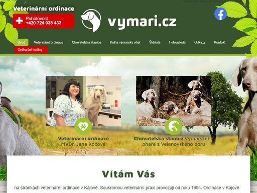 veterinární ordinace v kájově poskytuje komplexní veterinární léčebnou a preventivní péči. chovatelská stanice “z velenovského boru” byla založena v roce 1977 a je v současné době nejstarší aktivní chovatelskou stanicí výmarských ohařů krátkosrstých u nás.