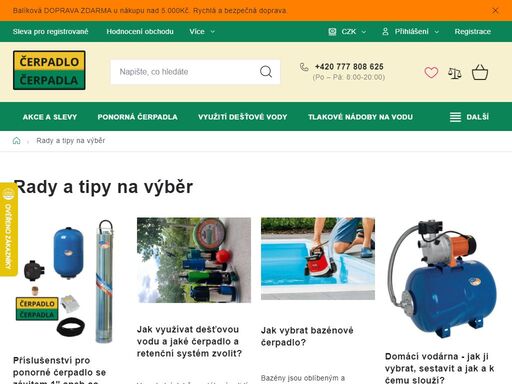 čerpadla do vrtů a vrtaných studní - www.cerpadlo-cerpadla.cz