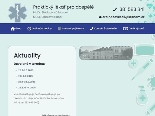 praktický lékař  mudr. studnařová marcela, mudr. blažková hana