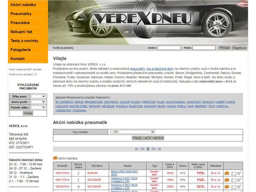 pneuservis verex - pneumatiky, disky, komplety, pneuservis...