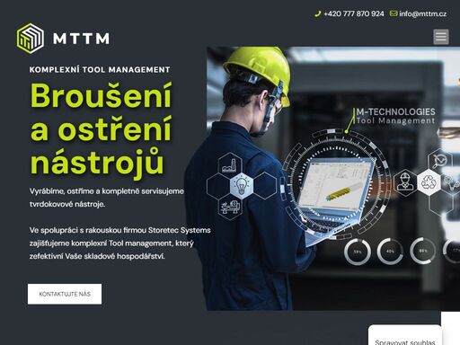 výroba, ostření, broušení a servis tvrdokovových nástrojů. ve spolupráci se storetec systems zajišťuje mttm také komplexní tool management.
