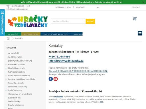 hra je nejpřirozenější formou učení. u nás najdete výběr těch nekvalitnějších her, hraček a stavebnic pro rozvoj vašich dětí. s výběrem vám rádi pomůžeme. | hrackyvzdelavacky.cz
