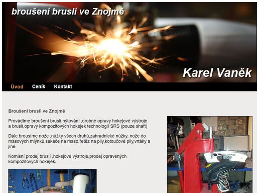 broušení bruslí, ve znojmě, znojmo, broušení nožů, nýtování, drobné opravy hokejové výstroje a bruslí, opravy kompozitových hokejek technologií srs, komisní prodej bruslí