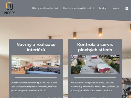 grafické návrhy interiérů, realizace interiérů, výroba a montáž nábytku. kontrola a servis plochých střech, jiskrová, jehlová, vakuová zkouška.