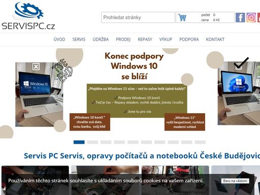 servis pc - prodejna výpočetní techniky, servis počítačů a notebooků v čb - servispc, české budějovice.