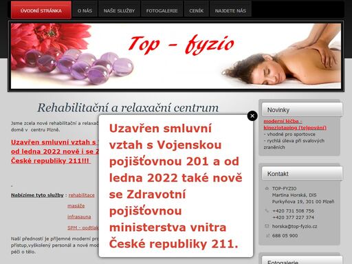 nové rehabilitační a relaxační centrum se zaměřením na individuální přístup a kvalitu,profesionální a proškolený tým, moderní trendy v hudnutí a odstranění strií metodou podtlakové lymfatické masáže smp vacupress.rovněž léčení poúrazových  stavů, bolestí zad.