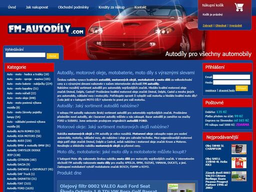 autodíly, motorové oleje nalezenete na fm-autodíly.com. prodejce autodílů na vozy audi, volkswagen, škoda, ford, chrysler.  motorové oleje delphi, divinol, castrol.
