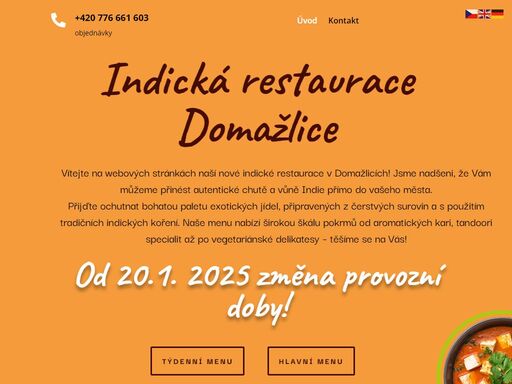 vítejte na webových stránkách naší nové indické restaurace v domažlicích! jsme nadšeni, že vám můžeme přinést autentické chutě a vůně indie přímo do vašeho