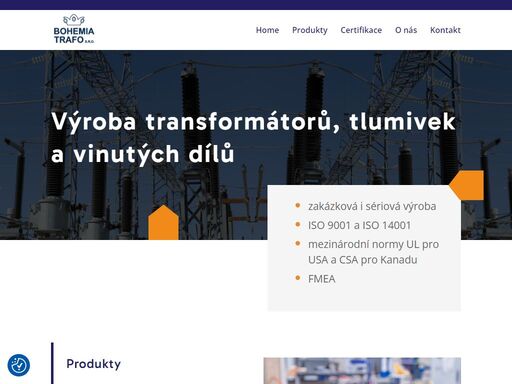 transformátory a tlumivky - zakázková i sériová výroba transformátorů, tlumivek a vinutých dílů. certifikace iso 9001 a iso 14001.