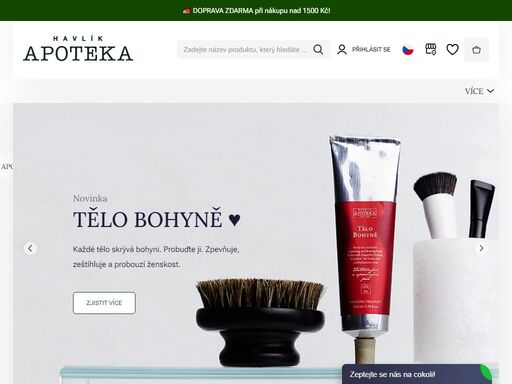 objevte havlíkovu apotéku - bio, organické a přírodní produkty pro péči o pleť, vlasy i tělo. kvalitní kosmetika z přírodních ingrediencí pro zdraví a krásu.
