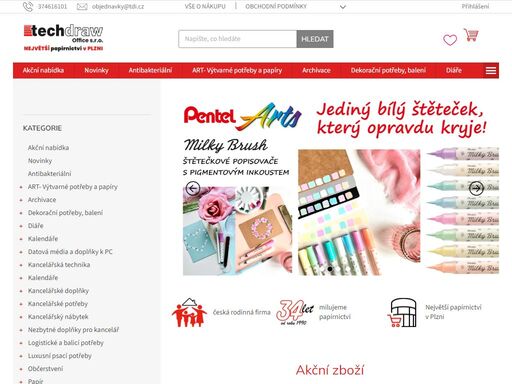 techdraw.cz papírnictví, výtvarné, školní a kancelářské potřeby na jednom místě. kvalitní a značkové produkty, novinky, inovace. pro osobní nákupy kamenná prodejna, e-shop objednávky expedujeme ppl nebo do boxů.