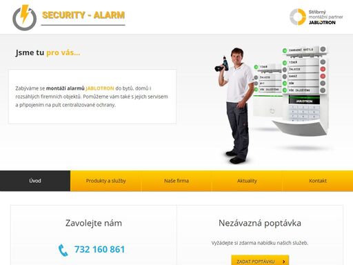 zabýváme se montáží alarmů jablotron do bytů, domů i rozsáhlých firemních objektů.