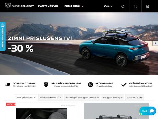 e-shop s originálními doplňky a příslušenstvím peugeot. vše pro interiér i exteriér vozu, alu kola, autobaterie, tažné zařízení, peugeot boutique a další.