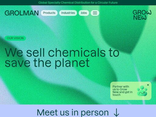 website of grolman group - international distribution of specialty chemicals