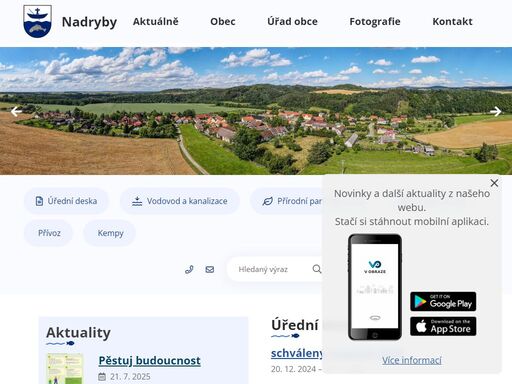 oficiální stránky obce nadryby