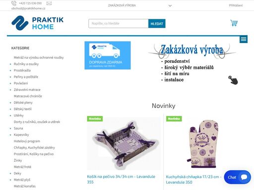 vyberte si na webu praktik home z pestrou nabídky kvalitního bytového textilu a doplňků do bytu od českého výrobce z litomyšle.