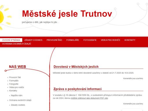 městské jesle trutnov - předškolní péče o nejmenší děti z trutnova a okolí.