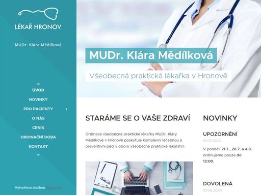 ordinace všeobecné praktické lékařky mudr. kláry mědílkové v hronově poskytuje komplexní léčebnou a preventivní péči v oboru všeobecné praktické lékařství.