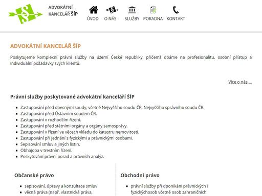 
    zastupování před obecnými soudy, včetně nejvyššího soudu čr, nejvyššího správního soudu čr. zastupování před ústavním soudem čr. zastupování v rozhodčím řízení. zastupování před státními orgány a orgány samosprávy. zastupování v řízení ve věcech vkladu do katastru nemovitostí. zastupování při jednání s fyzickými a právnickými osobami. sepisování smluv a jiných listin.
    obhajoba v trestním řízení. poskytování právní porad a právních analýz.
