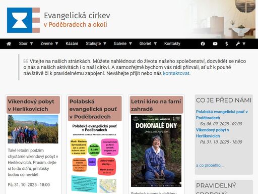 stránky sboru českobratrské církve evangelické v poděbradech. jsme křesťané, evangelíci. patříme mezi církve vycházející z reformace. vytváříme společenství víry všech generací.