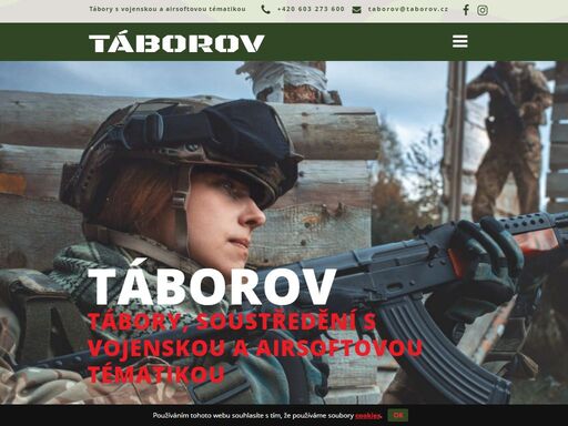 dětské tábory, víkendová soustředění a jednodenní akce s vojenskou a airsoftovou tématikou.