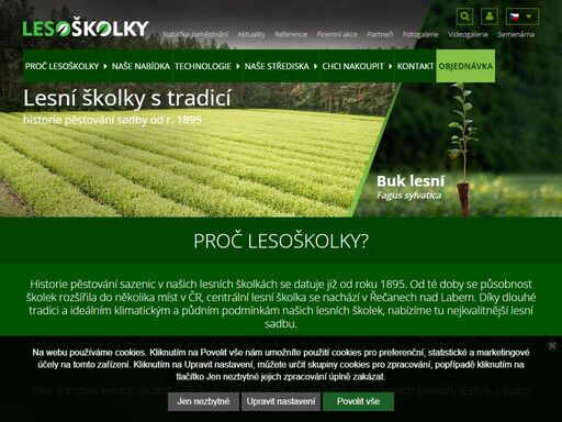 lesoškolky s.r.o. - lesní školky: nabízíme sazenice (prostokořenná i krytokořenná sadba), semenáčky, podnožový materiál, vánoční stromky, okrasné dřeviny