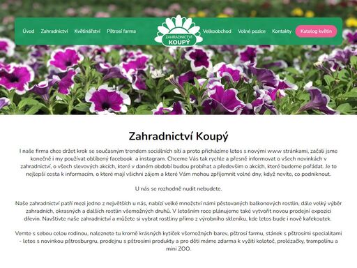 zahradnictví koupý