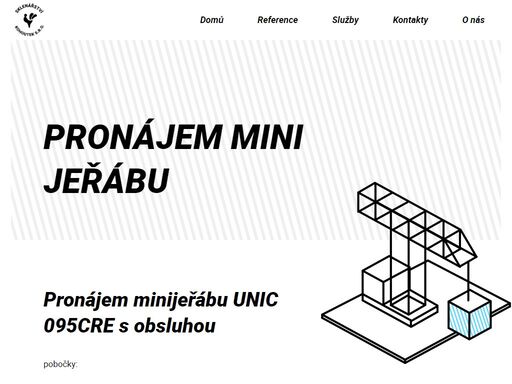 minijeřáb unic 095 s nosností do 2,8 t a obsluhou, čr i sr