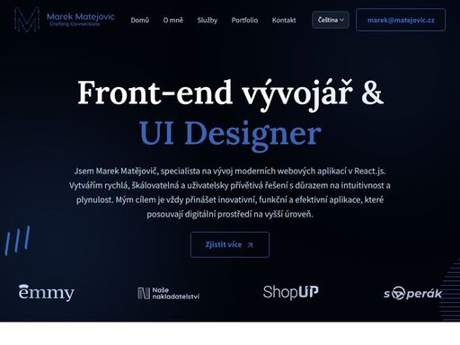 jsem front-end vývojář se specializací na react. nabízím tvorbu moderních a výkonných webových aplikací na míru.