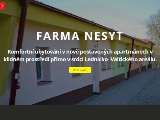 komfortní ubytování v nově postavených apartmánech v klidném prostředí přimo v srdci lednicko- valtického areálu. farma nesyt.