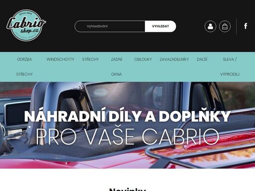 cabrioshop.cz - střechy, kosmetika, oblouky, windschotty, zadní okna, zavazadelníky