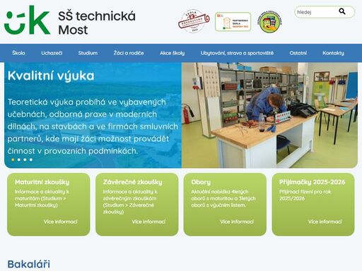 webové stránky - střední škola technická, most, příspěvková organizace