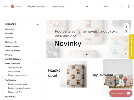 švadlenka madlenka nabízí kvalitní a neokoukané látky v bio kvalitě. výběr zajímavých autorských vzorů a módních jednobarevných odstínů nejen teplákovin a úpletů.