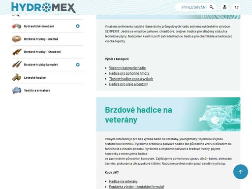     hlavní stránka hydromex
