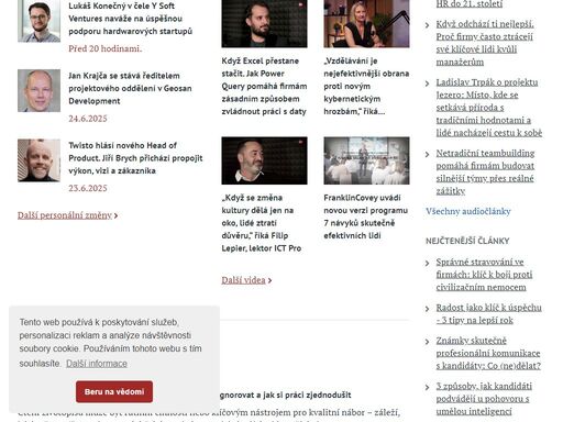 čtěte hr;news, první portál pro profesionály z;oblasti řízení lidských zdrojů v;čr s;největší komunitou členů na;síti linkedin