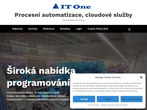it one s.r.o. je firma zabývající se průmyslovou automatizací, cloudovou vizualizací, traceabilitou, a 3d tiskem