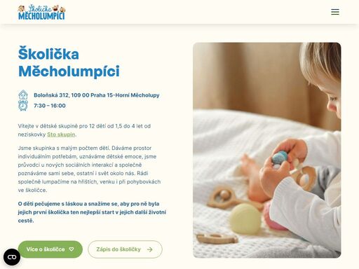 vítejte v dětské skupině pro 12 dětí od 1,5 roku do 4 let od neziskovky sto skupin. o děti pečujeme s láskou a snažíme se, aby pro ně byla jejich první školička ten nejlepší start v jejich další životní cestě.
