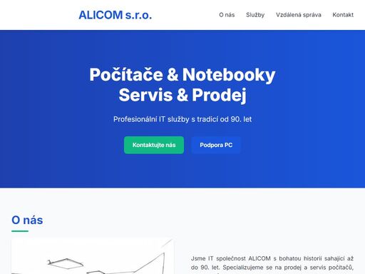 alicom - profesionální it služby, počítače a notebooky