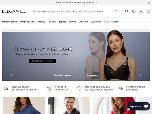 noční košilky, župany, pyžama a další kvalitní spodní prádlo pro ženy, muže i děti. doprava zdarma k nákupu nad 1500,- kč.