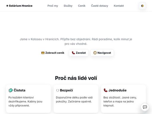 solárium hranice v koloseu. jasné ceny, jednoduché informace, telefon na jedno kliknutí.