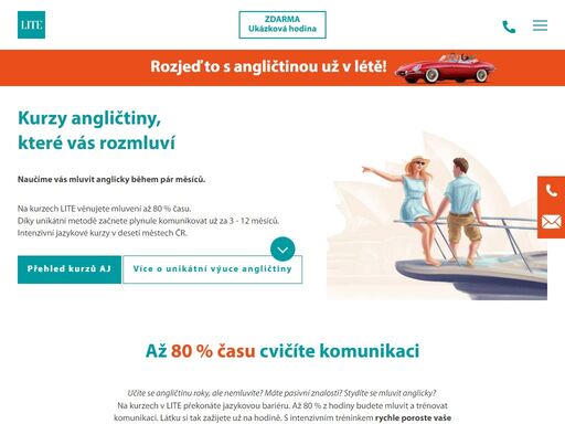 jazyková škola lite nabízí výuku angličtiny založenou na komunikaci. angličtina metodou lite! až 80 % času mluvíte anglicky. vyzkoušejte ukázkovou hodinu zdarma!
